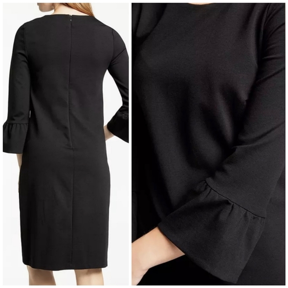 Boden Bell Sleeve Dress, US Size 8, Zip Up, Black, Sheath - Picture 2 of 8